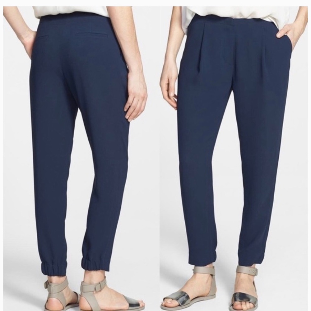 Vince Navy Pleated Tapered Harem Dress pants Joggers